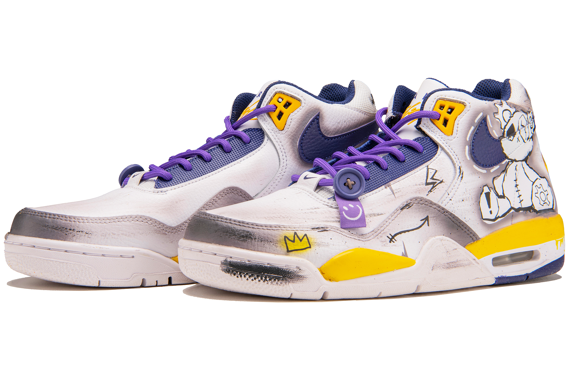 Nike Flight Legacy Abrasion Resistant Mid top Vintage Basketball Shoes Men’s Gray