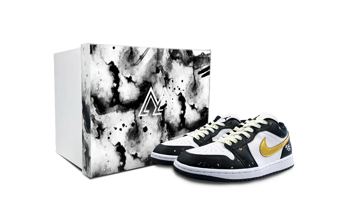 Jordan Air Jordan 1 Abrasion Resistant Low top Vintage Basketball Shoes Women's Black