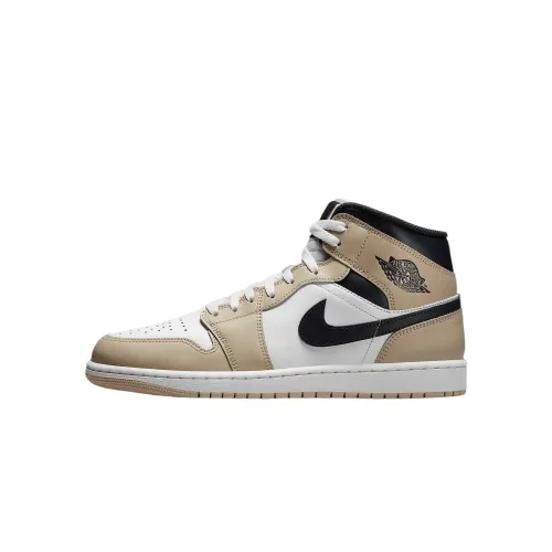 Jordan Air Jordan 1 Mid top Vintage Basketball Shoes Men's Rattan Yellow