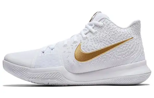 Nike Kyrie 3 EP 'Finals' White Gold OG model, round toe lace-up, shock-absorbing, non-slip and wear-resistant, mid-top basketball shoes, men's platinum, domestic version