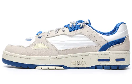 MARCELO BURLON COUNTY OF MILAN x FILA FUSION Burlon Series Teratach Low Low-top Retro Basketball Shoes Men's White Blue