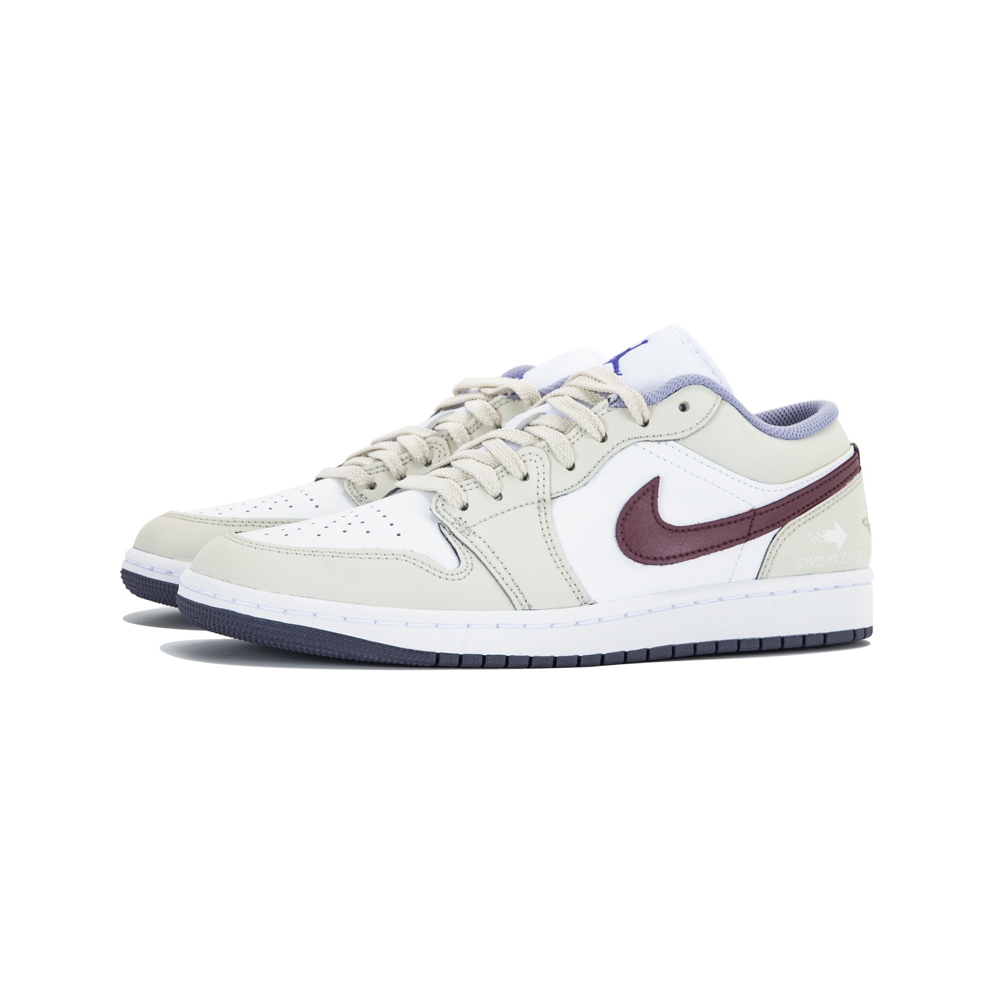 Jordan Air Jordan 1 Low ‘Valentine’ Mocha White Chocolate, Valentine Box Slip Resistant Abrasion Resistant