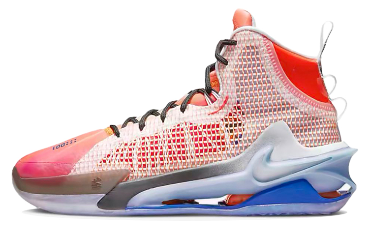 Nike Air Zoom GT Jump Ep round toe lace-up high-top Air Zoom practical basketball shoes for men and women, orange blue, domestic version