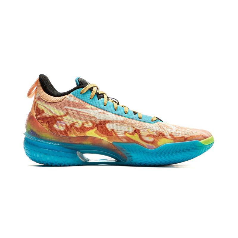 Li Ning Blade 5 Slip Resistant Coverage Lightweight Rebound Performance Basketball Shoes Men’s Orange Blue