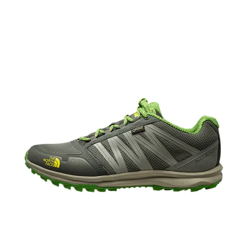 THE NORTH FACE GORE TEX Mesh Soft And Comfortable Waterproof And Breathable Grip Low top Hiking Shoes Men's Gray Green