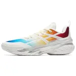Anta Cushioning Slip Resistant Anti Rollover Low top Basketball Shoes Men's White Blue Yellow