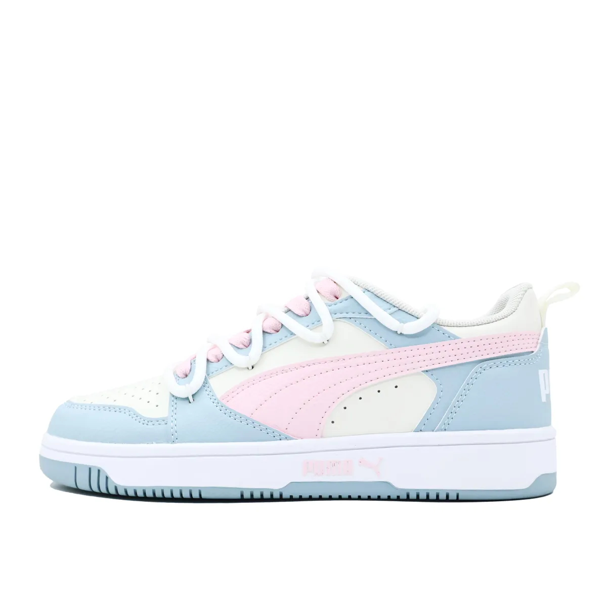 PUMA Rebound V6 Slip Resistant Abrasion Resistant Low top Skateboard Shoes Women's Blue Pink