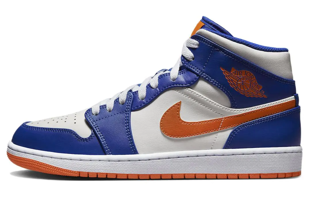 Jordan Air Jordan 1 Mid 'Knicks' Leather Slip Resistant Abrasion Resistant Slip Resistant Abrasion Resistant Mid top