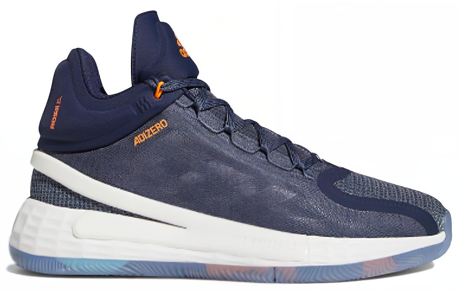 Мужские кроссовки adidas D rose 11 (синие) — 藏青蓝/遗迹蓝/信号橙 — фото 2