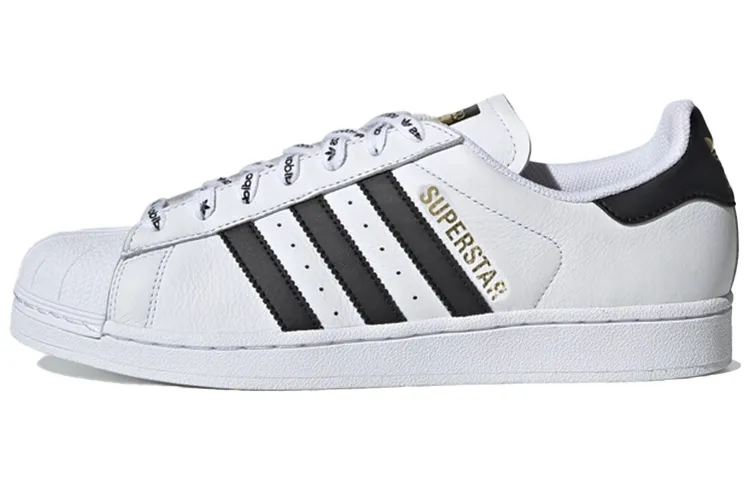 Adidas Originals Superstar Low top Skateboard Shoes Unisex Black Gold White