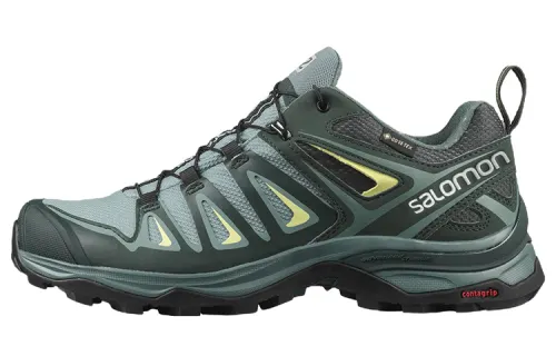 SALOMON X Ultra 3 Mountaineering & Hiking Shoes Women's Low Top Gray/Green