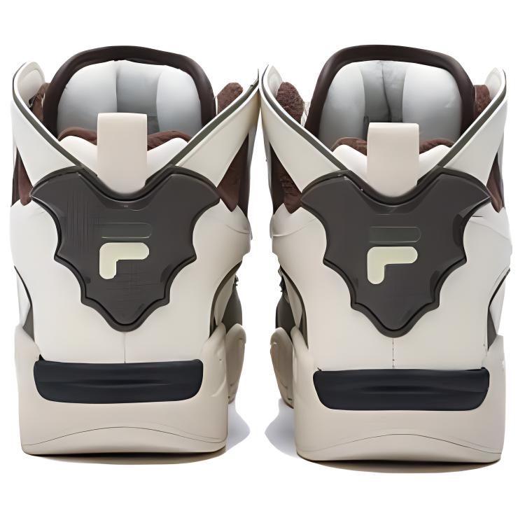 FILA FUSION Cushioning, Wear Resistant High top Basketball Shoes Men’s Brown White