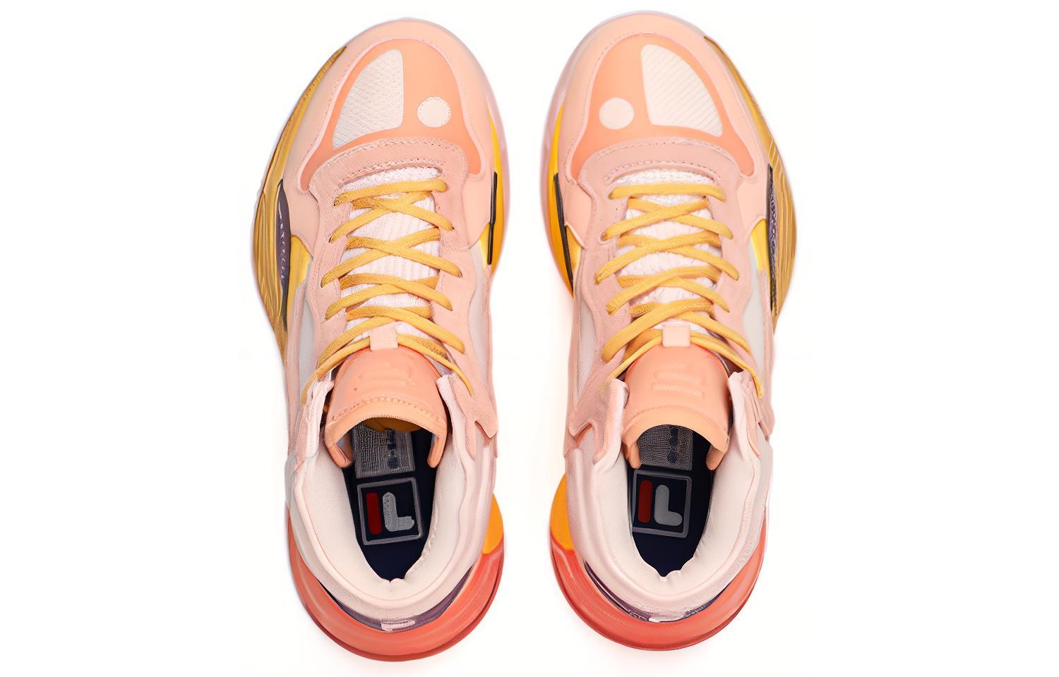 FILA FUSION FX 22 Cushioning Abrasion Resistant Support Mid top Vintage Basketball Shoes Women’s Peach