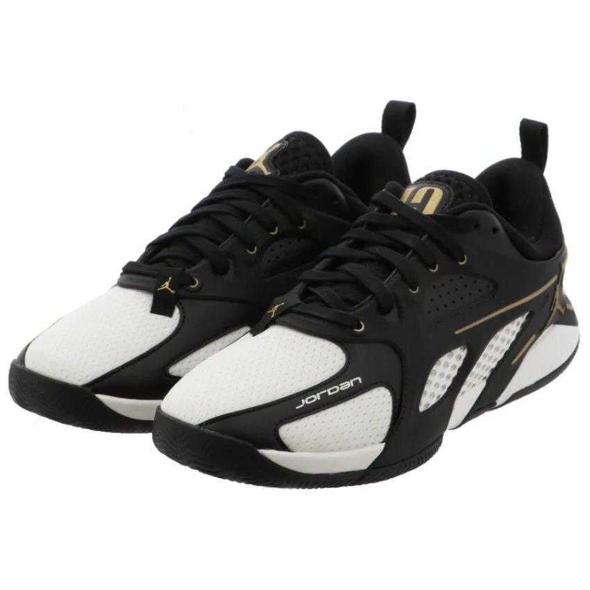 Jordan Slip Resistant Abrasion Resistant Low top Basketball Shoes Unisex Black Gold