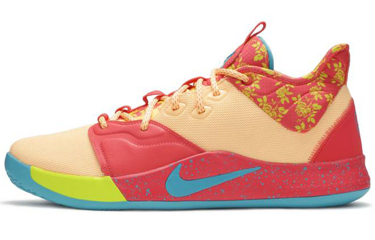 Nike PG 3 \"EYBL\" Pickled Pepper 3 Paul George Yuanyang Fabric Synthetic Leather Shock Absorbing Anti-Slip Wear-Resistant Mid-top Basketball Shoes Men's Orange Blue