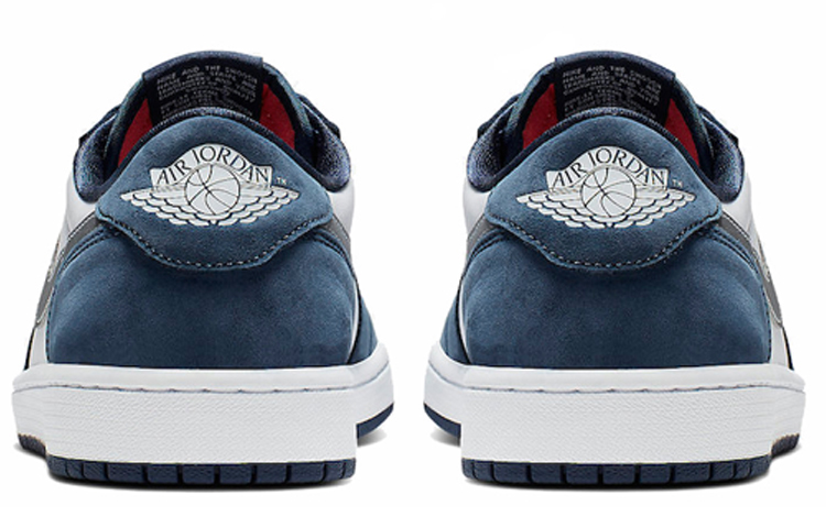 Мужские кроссовки Jordan Air Jordan 1 Sb Low (сине-белые) — Тёмно-синий / белый / чёрный / красный — фото 4