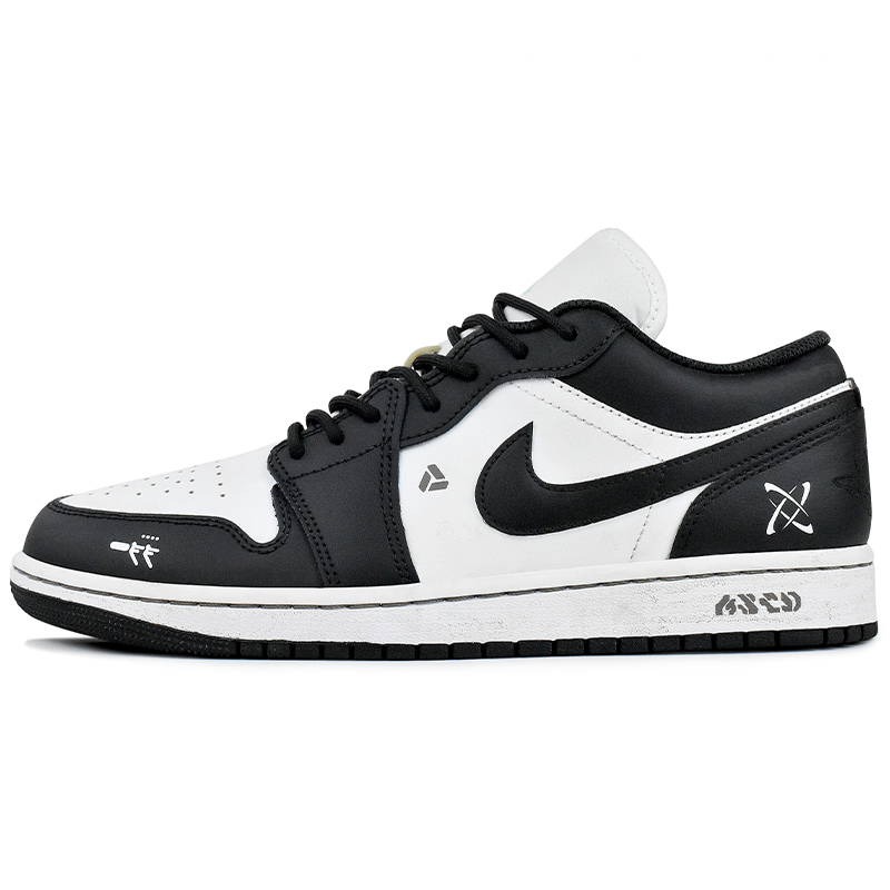 Jordan Air Jordan 1 Abrasion Resistant Low top Vintage Basketball Shoes Men’s Black White