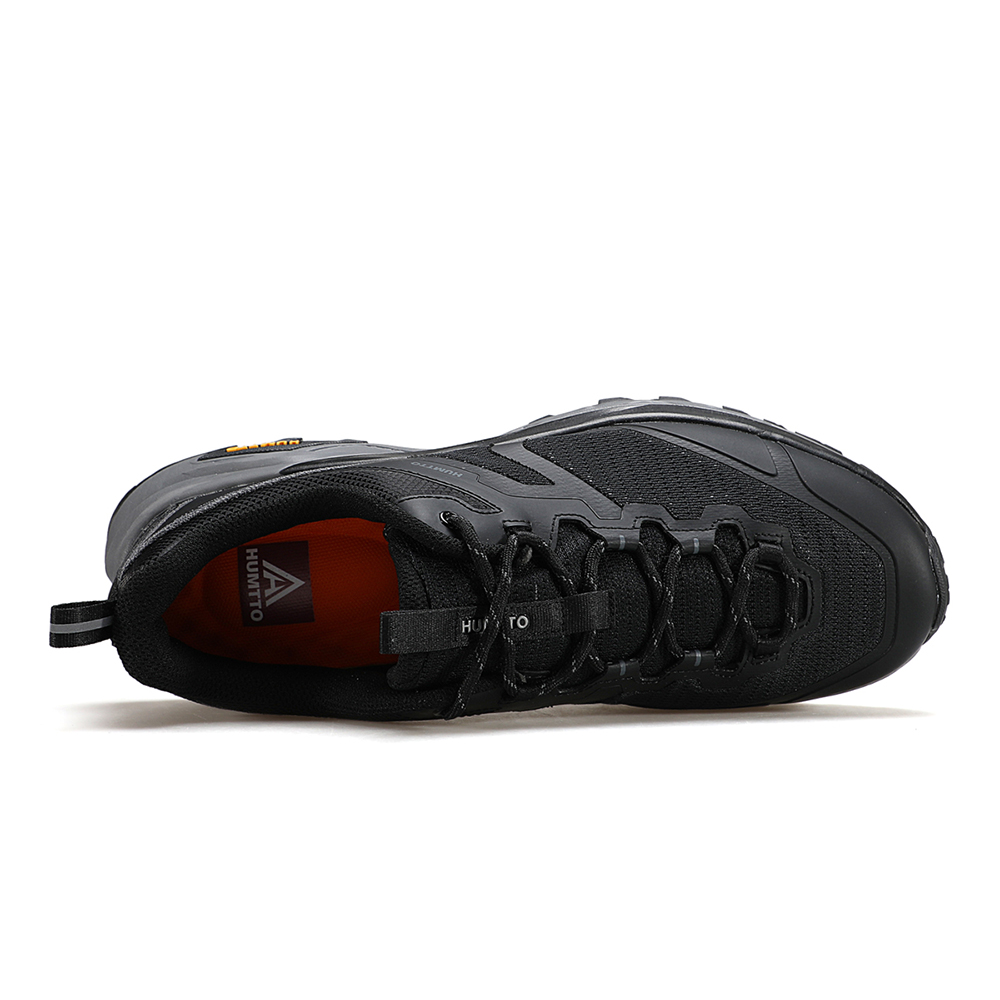 HUMTTO Cushioning Slip Resistant Abrasion Resistant Low top Hiking Shoes Men’s Black