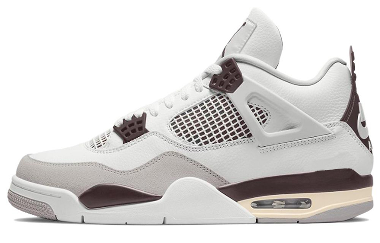 A Ma Maniére x Jordan Air Jordan 4 Violet Ore Mid top Vintage Basketball Shoes Men's White Brown
