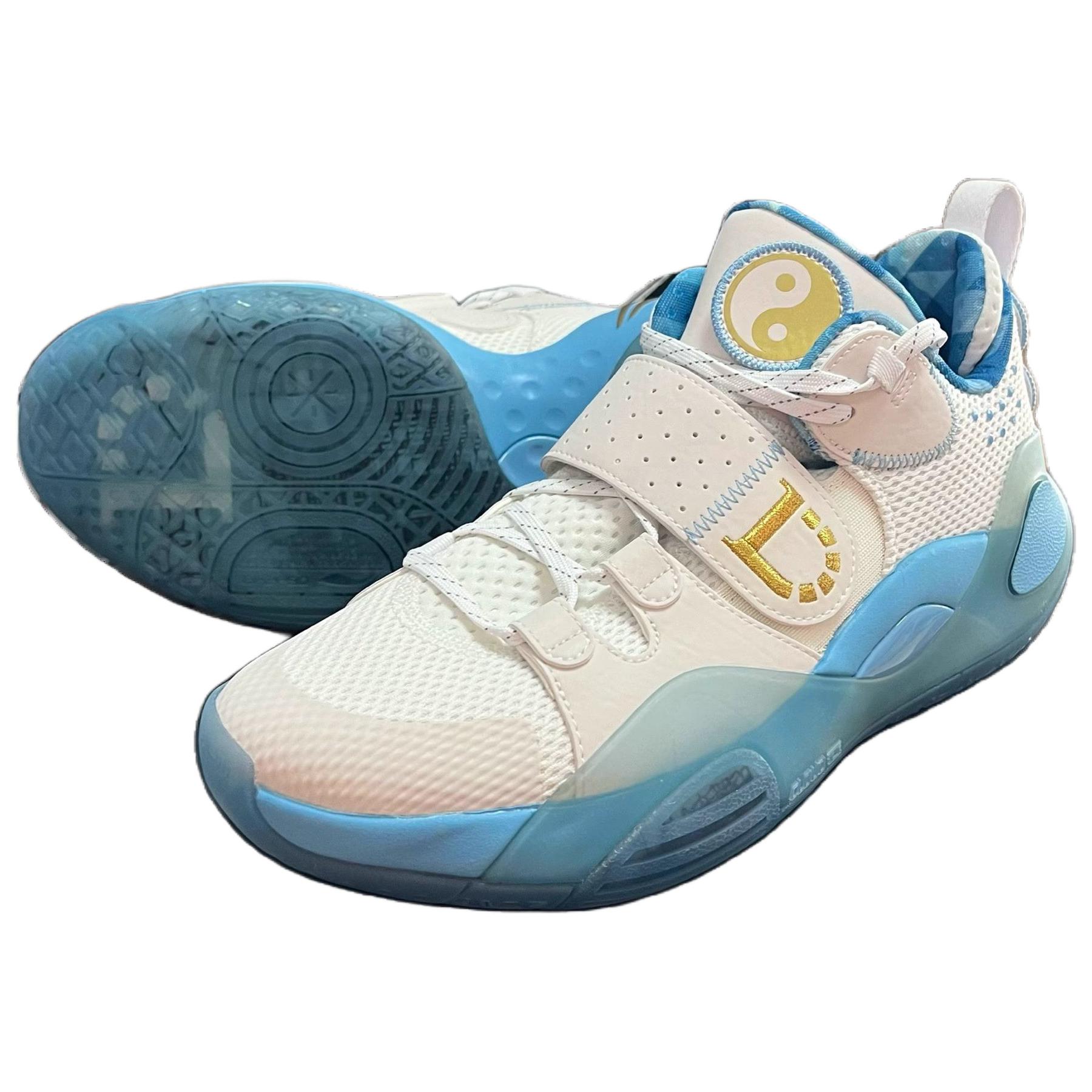 Li Ning Cushioning Slip Resistant Abrasion Resistant Mid top Basketball Shoes Men’s Blue
