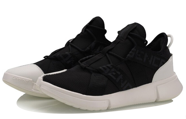 Li Ning Vintage Basketball Shoes Men’s Low Top Black/White