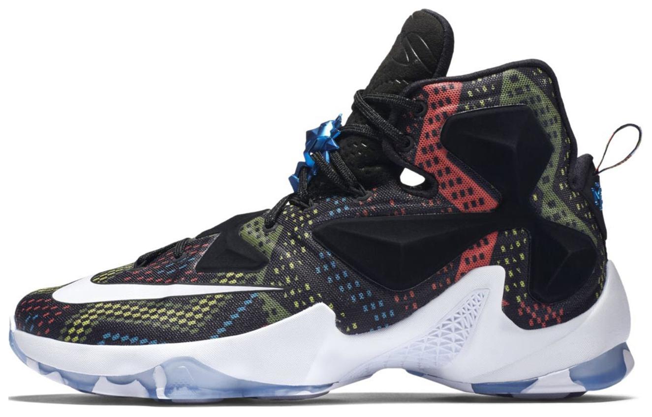 Nike Lebron 13 James Comfort Shock Absorbing Support High Top Basketball Shoes Men's Black 2016 Edition