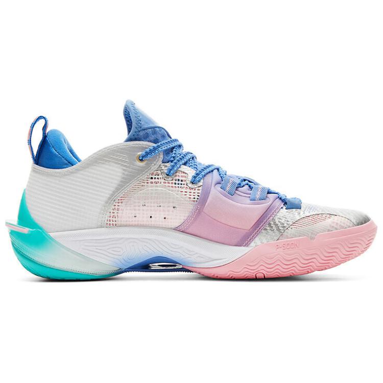 PEAK Taichi Flash 6 Cushioning Abrasion Resistant Rebound Low top Basketball Shoes Men’s White Blue