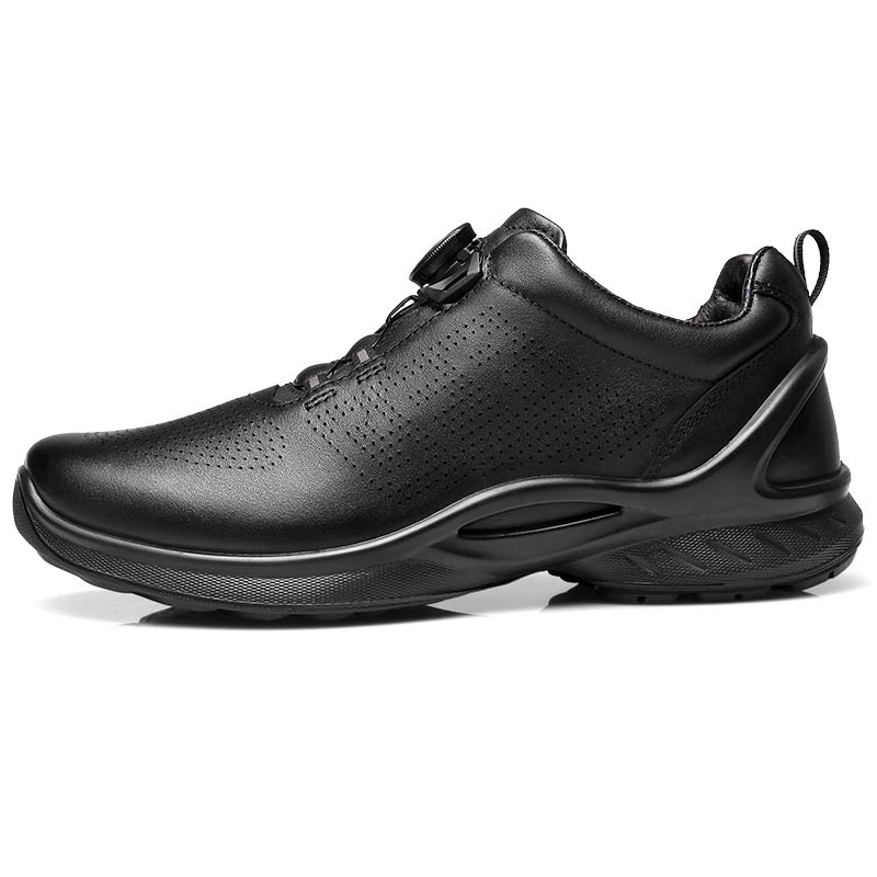 Qiangren 3515 outdoor sports leather shoes, casual running fitness shoes, quick response training shoes, men's black