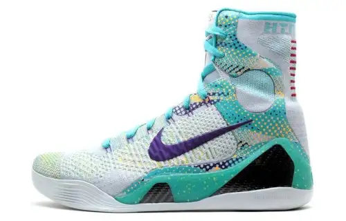 Nike Kobe 9 Elite Hero Draft Day Expression OG model, practical round toe lace-up, non-slip and lightweight, high-top basketball shoes, men's gray green