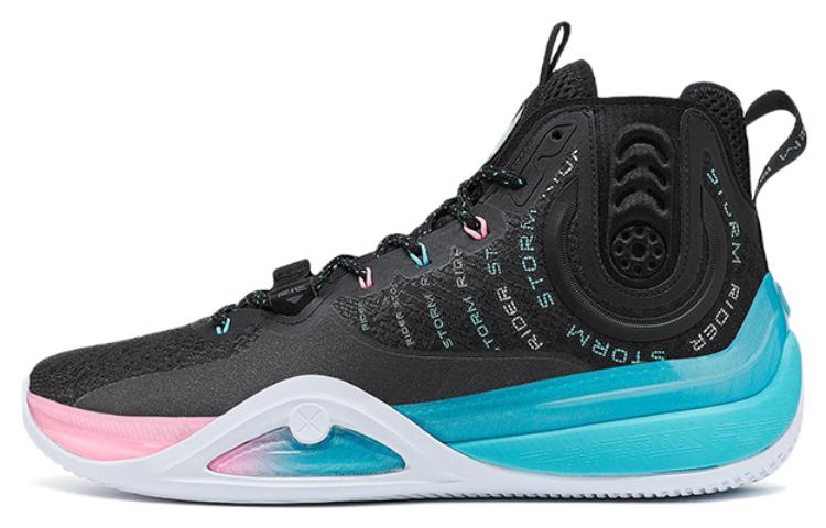 XTEP Royal Wind Generation Fashion Fabric Slip Resistant Abrasion Resistant High top Basketball Shoes Men’s Black