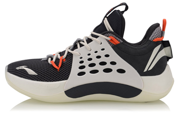 LiNing Sonic 7 mesh, shock-absorbing, anti-slip, wear-resistant and breathable, middle-top Light Foam practical basketball shoes, men's white, gray and black