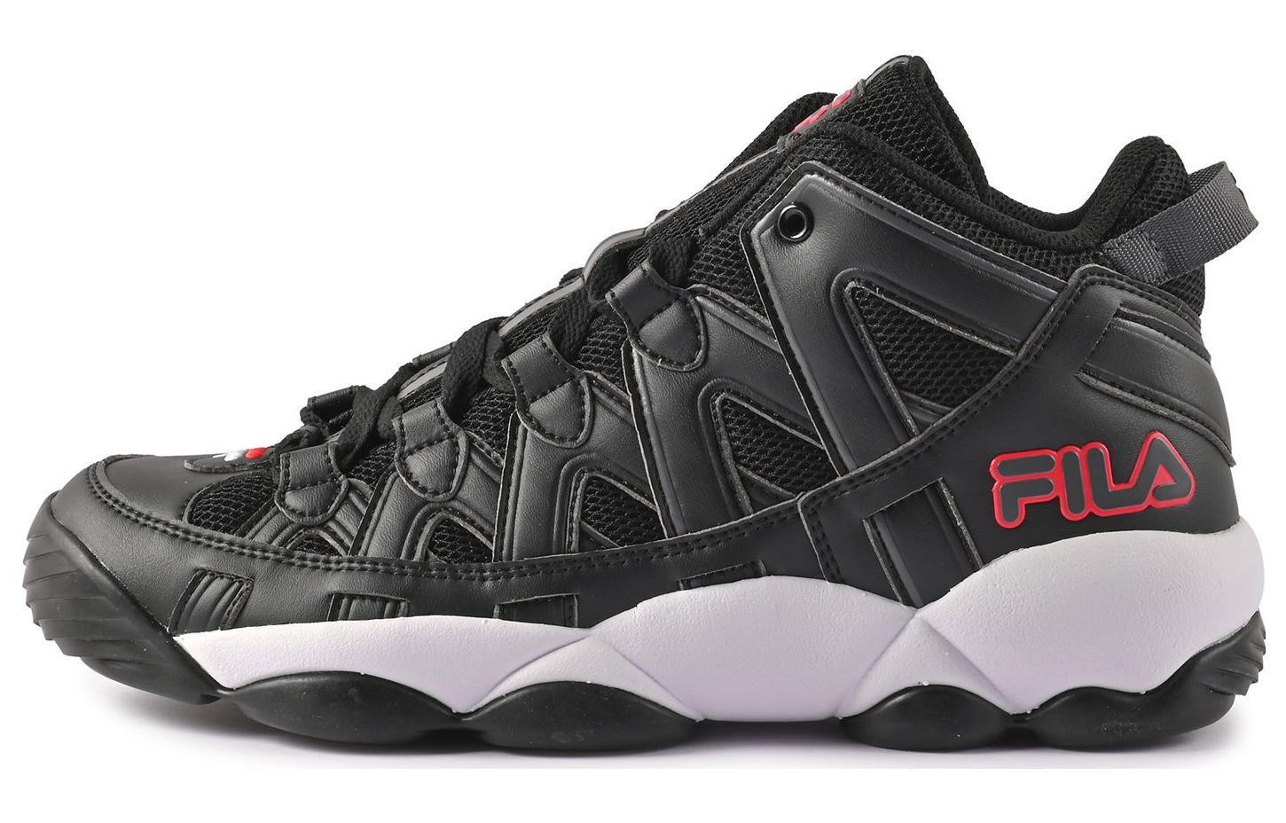 FILA Spaghetti C 1 Comfortable Cushioning, Wear Resistant Mid top Vintage Basketball Shoes Unisex Black