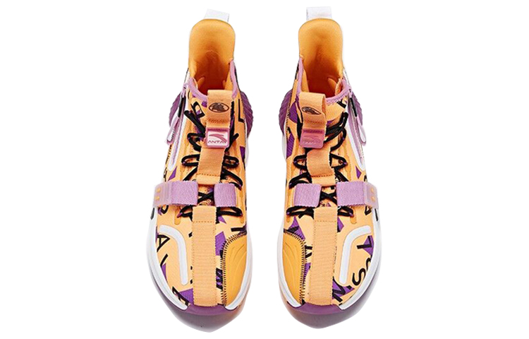 ANTA Basketball Shoes Men’s High Top Orange Yellow/Purple