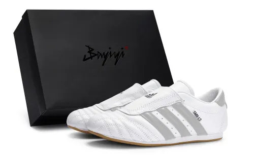 Adidas Originals Taekwondo Slip Resistant Abrasion Resistant Coverage Low top Training Shoes Unisex White Gray
