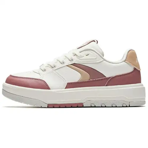 Anta 982 Slip Resistant Abrasion Resistant Low top Skateboard Shoes Women's White Red