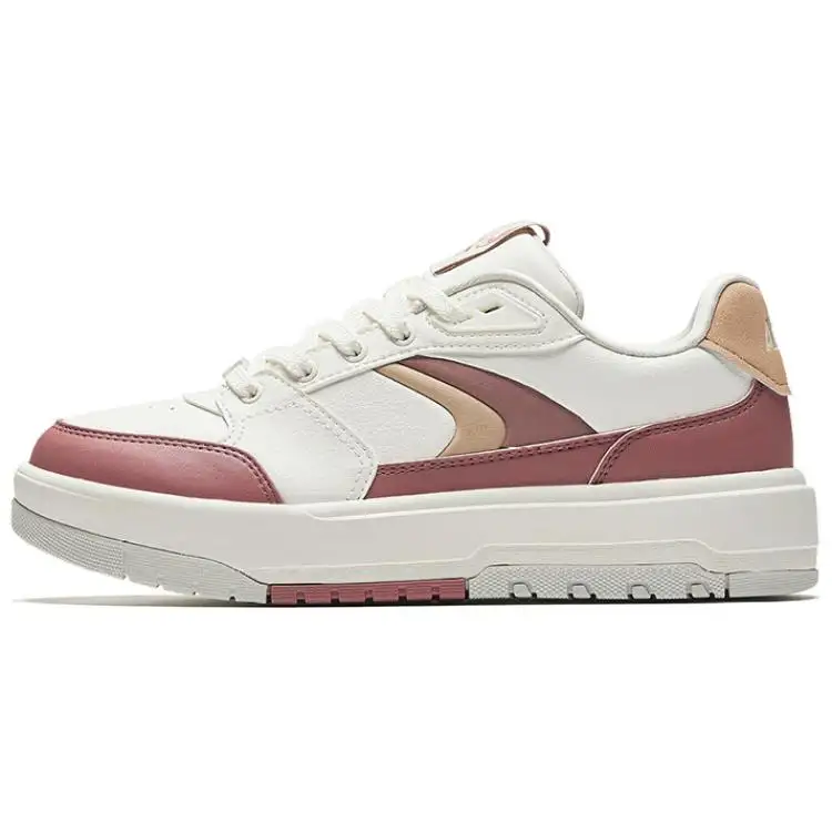 Anta 982 Slip Resistant Abrasion Resistant Low top Skateboard Shoes Women's White Red