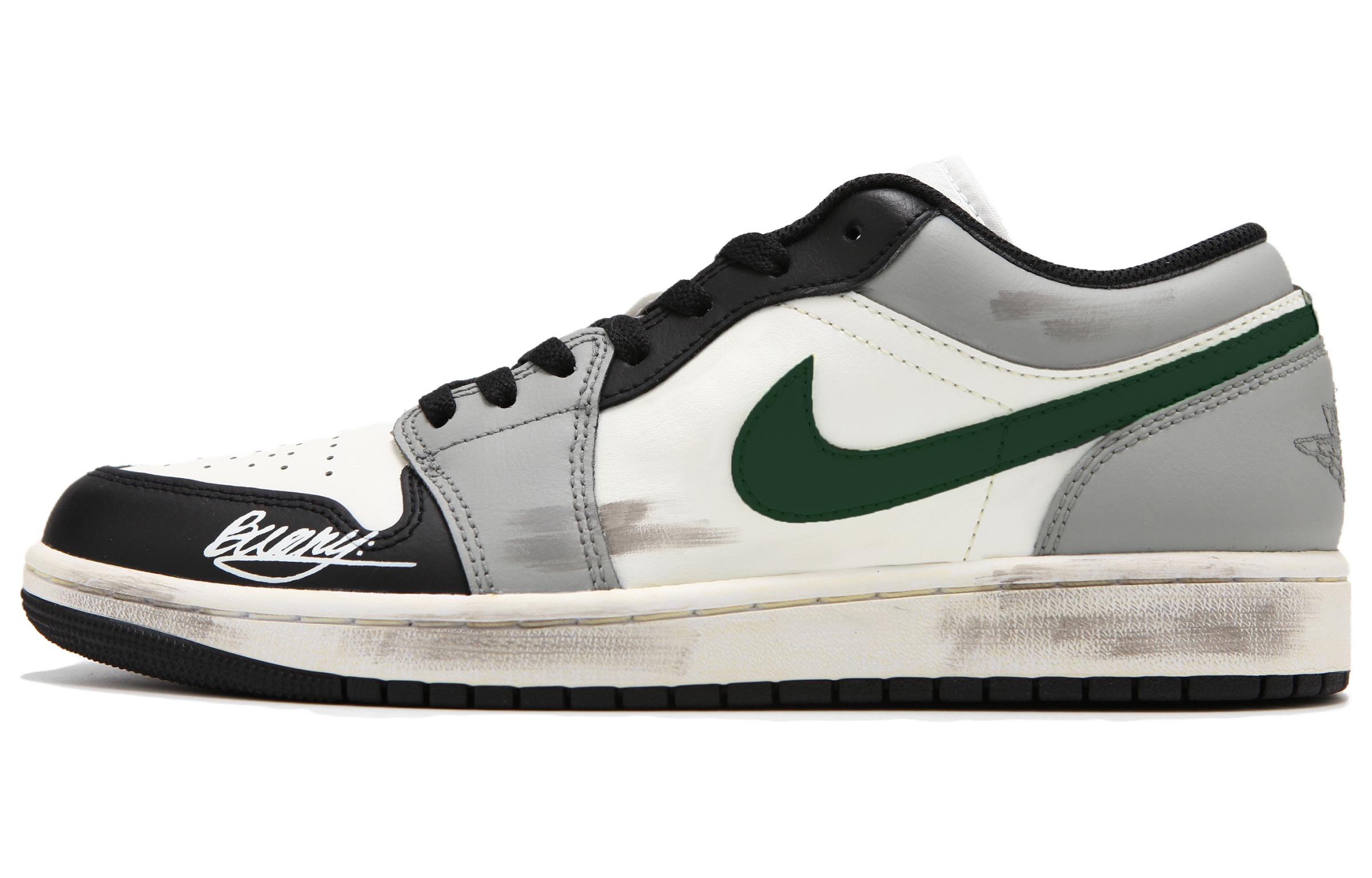 Jordan Air Jordan 1 Vintage Basketball Shoes Women’s Low Top Beige Gray Black