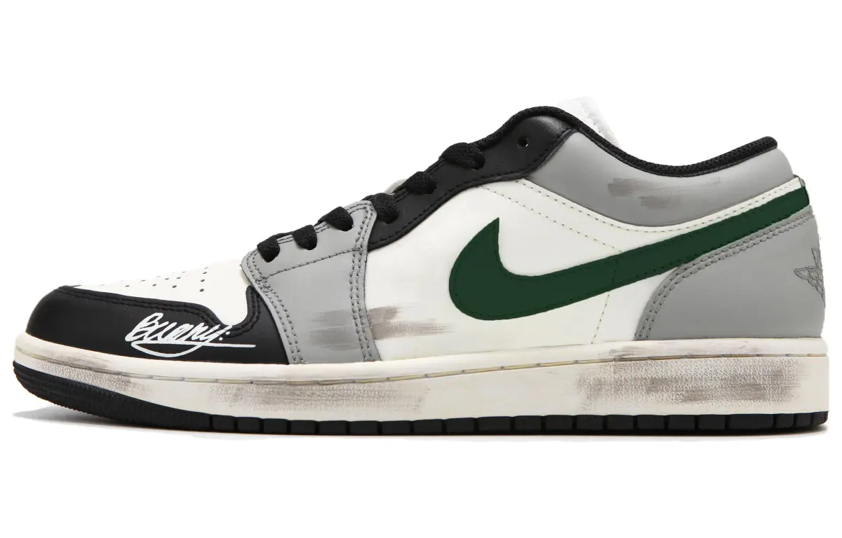 Jordan Air Jordan 1 Vintage Basketball Shoes Women's Low Top Beige Gray Black