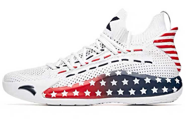 Anta KT5 Low Cushioning Slip Resistant Abrasion Resistant Low top Basketball Shoes Men's White Red Blue