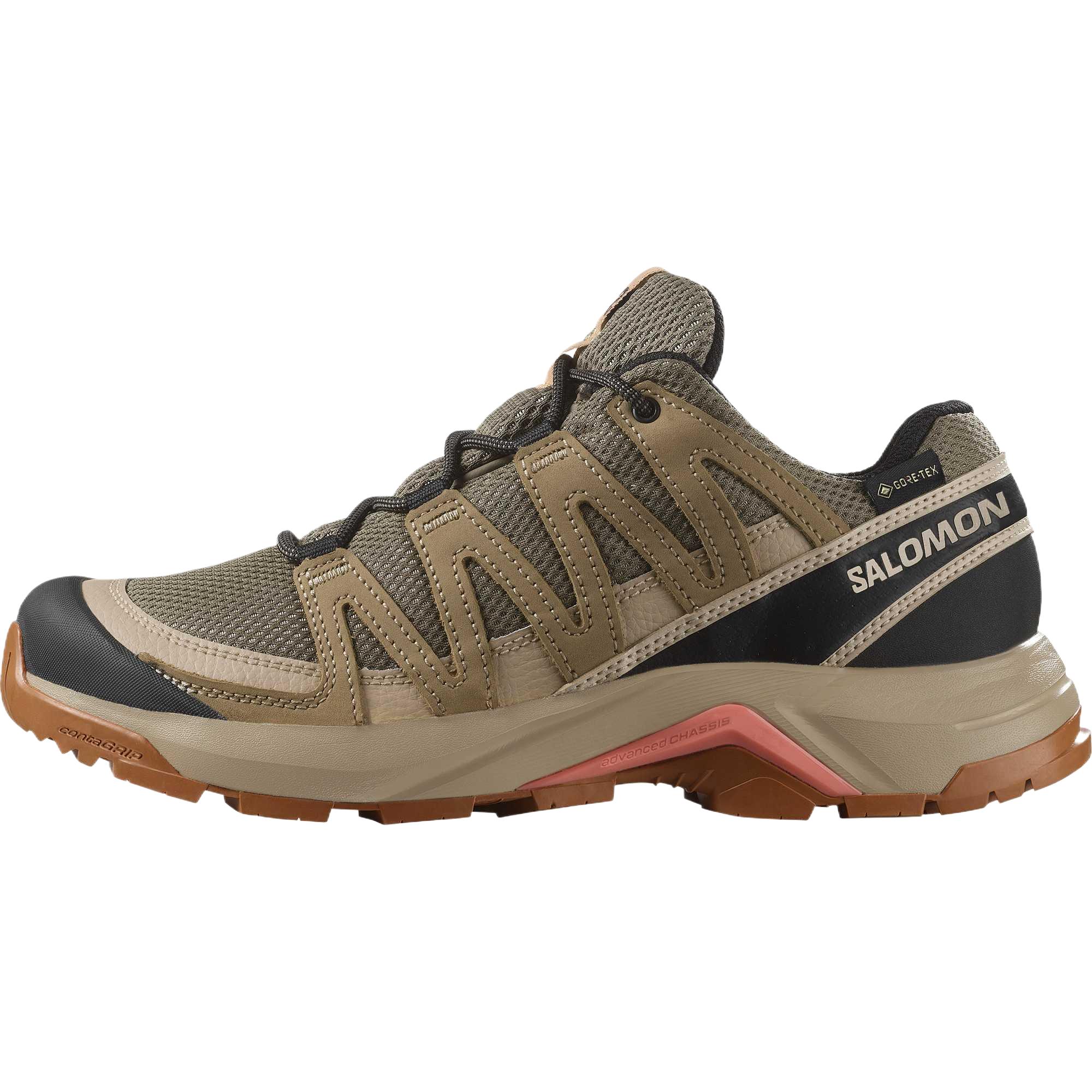 SALOMON X Adventure Leather Low top Mountaineering Shoes Women’s Brown
