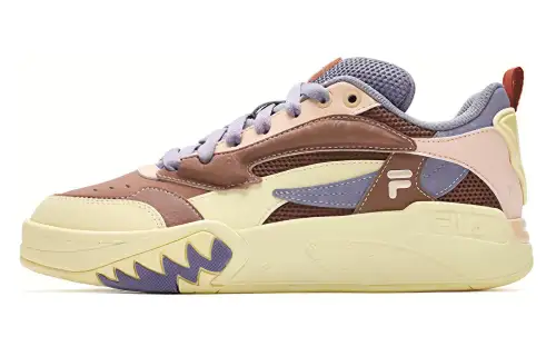 FILA Low top Vintage Basketball Shoes Women's Light Yellow Purple