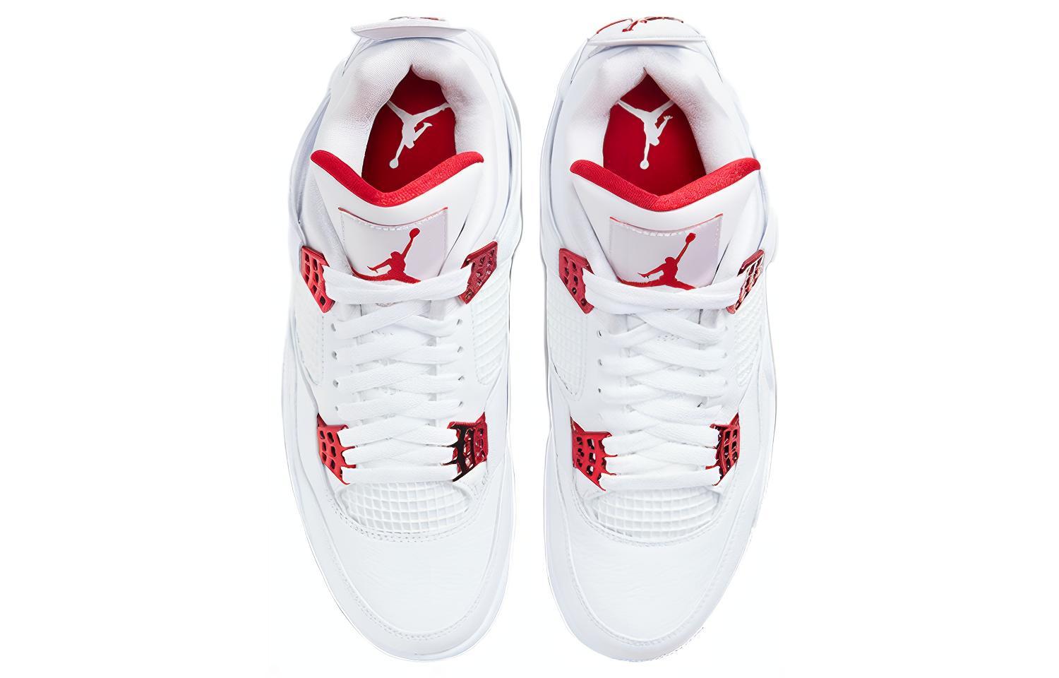 Кроссовки Jordan Air Jordan 4 white university red (бело-красные) — фото 4