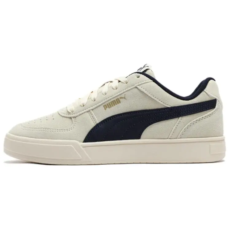 PUMA Caven Split Cow Leather, Artificial Leather Breathable Low top Skateboard Shoes Unisex Beige