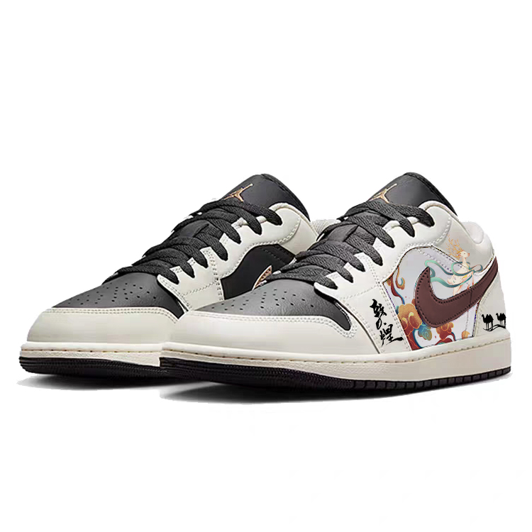 Jordan Air Jordan 1 Abrasion Resistant Low top Training Shoes Men’s Black
