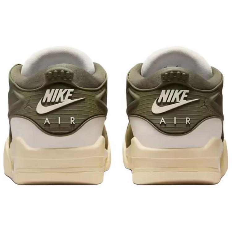 Jordan Air Jordan 4 Slip Resistant Abrasion Resistant Low top Vintage Basketball Shoes Women’s White Green