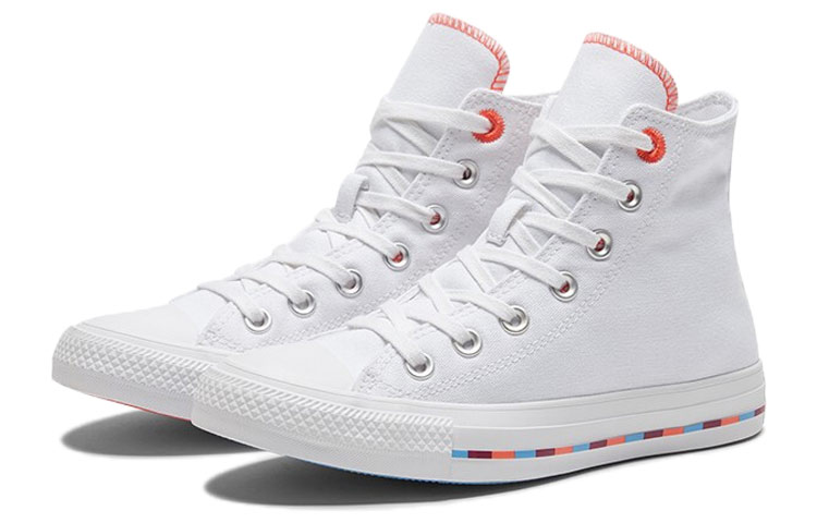 Женские кеды Converse Chuck Taylor All Star (бело-оранжевые) — Белый / оранжевый — фото 3