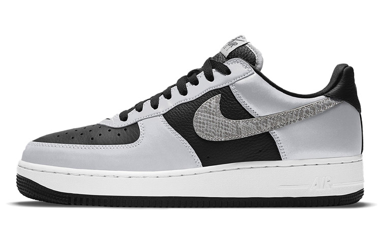 Кроссовки Nike Air Force 1 B "Silver Snake" (серебристо-черные)