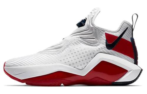 Nike Zoom soldier 14 EP sports comfort mid-top basketball shoes men's white and red domestic version