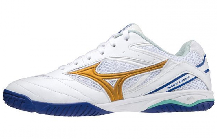 Кроссовки Mizuno Mizuno Wave Drive 8 (бело-золото-синие)