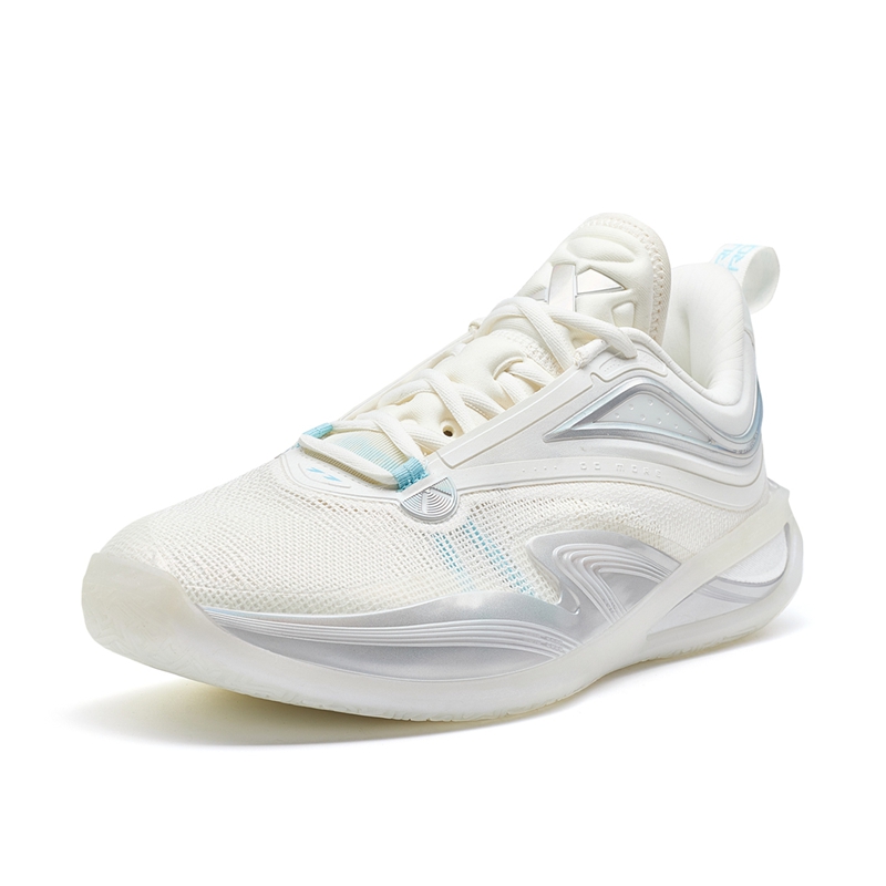 XTEP Zhang Zhenlin 1st Generation Basketball Shoes Men’s Low Top Sail White/Light Wave Blue
